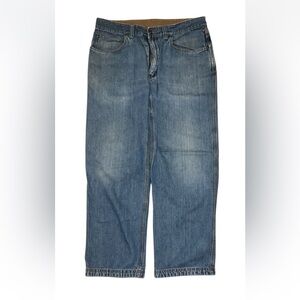 Duluth Trading Company Men's Medium Blue Denim Work Jeans Size 34 X 29